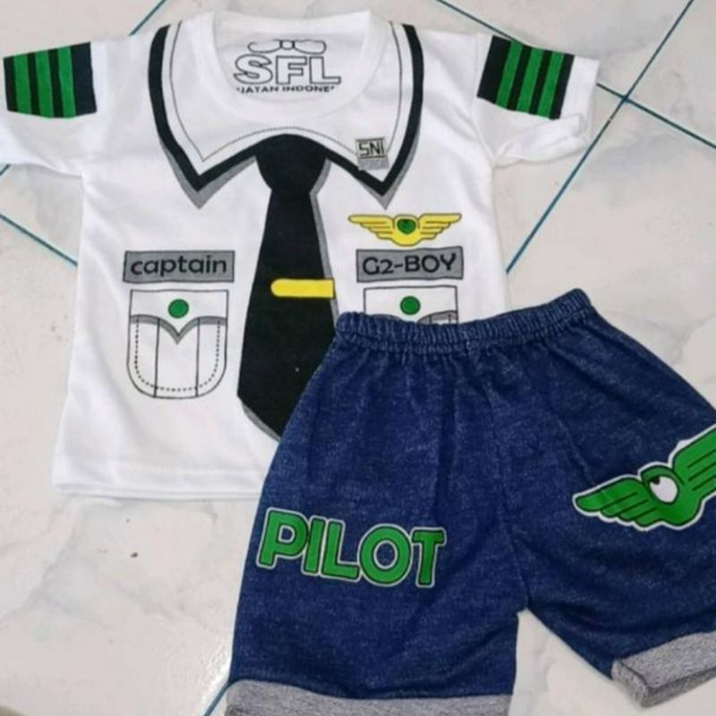 SNI PILOT Setelan baju celana anak bayi SSL EROS