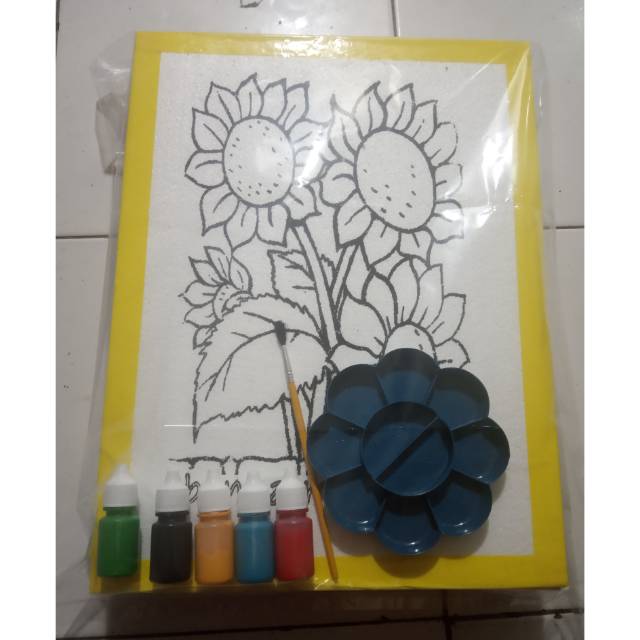 Paket  styrofoam lukis 6 gambar & 1set alat lukis