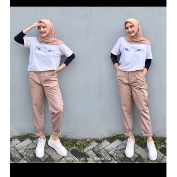 Baggy Pants Katun Wanita dhezhe - Celana Panjang Wanita Katun - Celana kantor wanita - celana polos panjang wanita