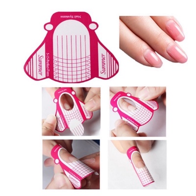 1pc PINK nail form butterfly form gel nail extension kertas nail extension