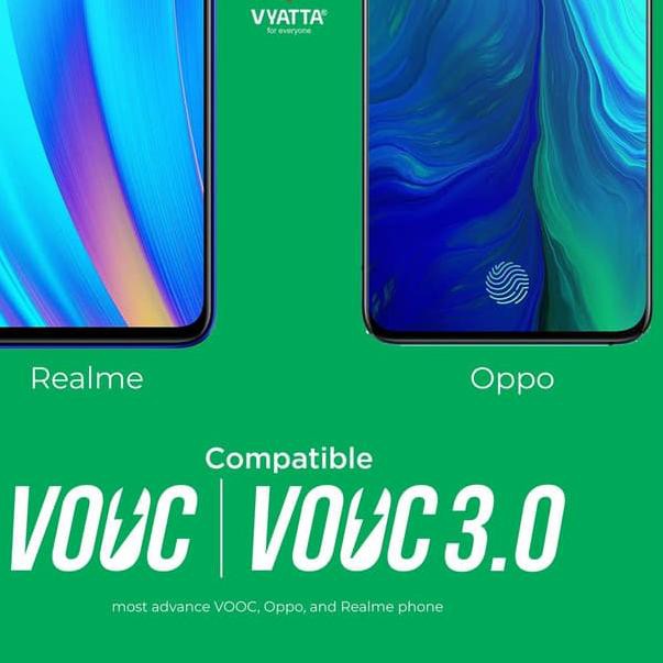 ╢_ VYATTA TURBO V Fast Charger - VOOC 3.0 RealMe & Oppo- GARANSI 12 BULAN ╢