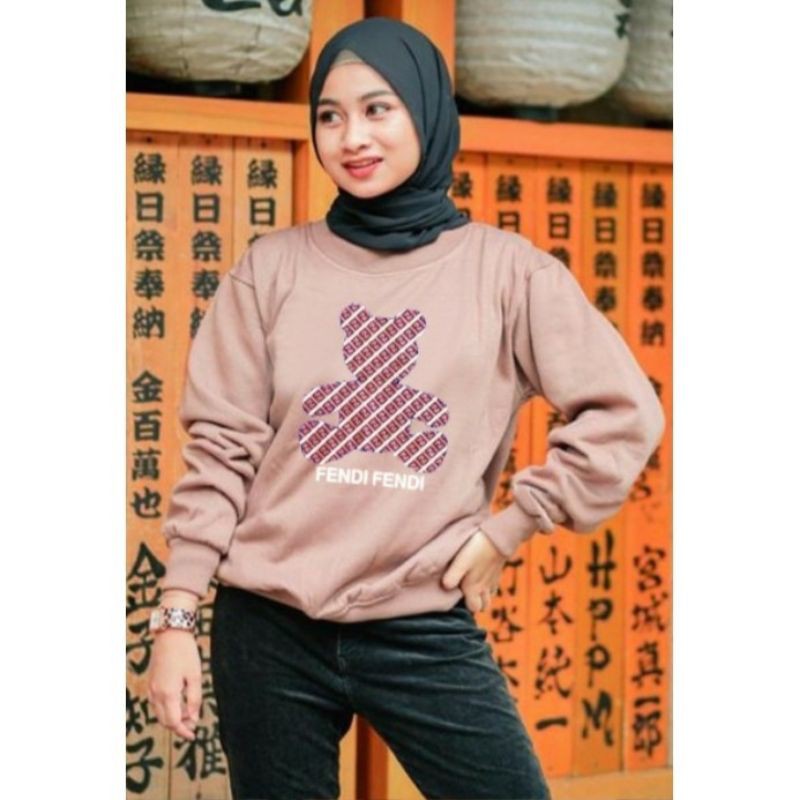 Sweater Cewek Fendi Coklat