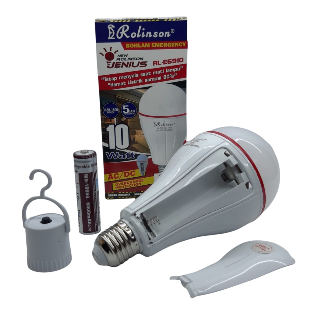 Bohlam Emergency Jenius Model Sentuh ROLINSON LED 10 Watt Daya 1x Batterai 18650 RL-6910