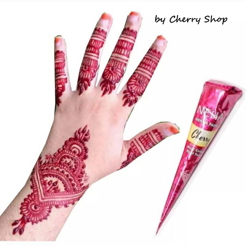 [BPOM] NEHA HENNA PASTE / HENNA HALAL 25GR | Cherry Chery | Mirchi | Red | Maroon | Dark Brown | White | Classic Henna