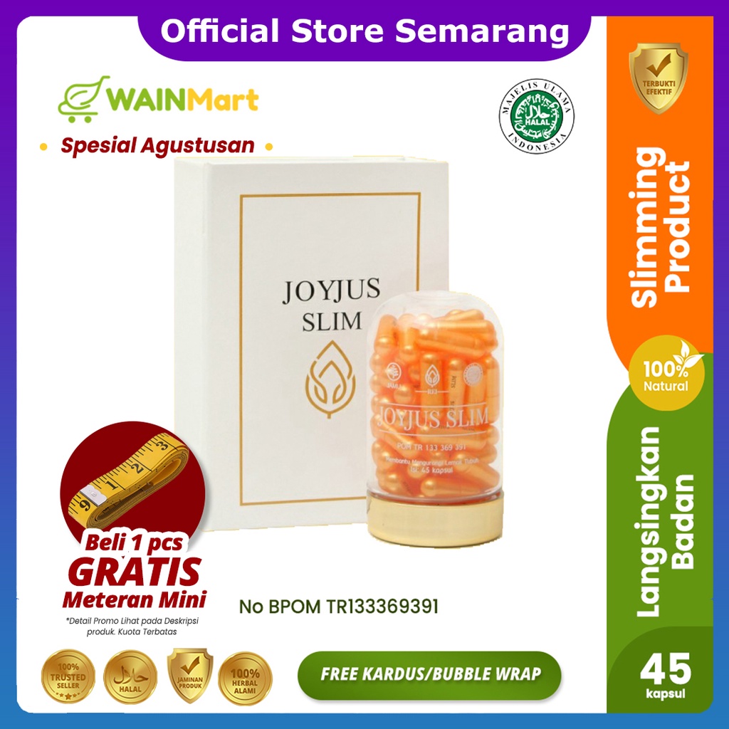 JOYJUS Slim Kapsul Original Pelangsing Herbal Original Joyjus Slim Fiber Collagen Slimming Capsul Alami Turunkan Berat Badan Diet Detox