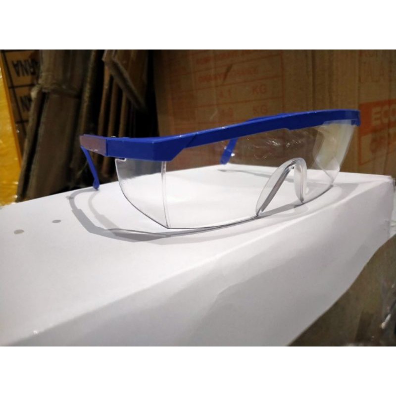 kacamata safety clear bening frame biru kacamata kerja motor