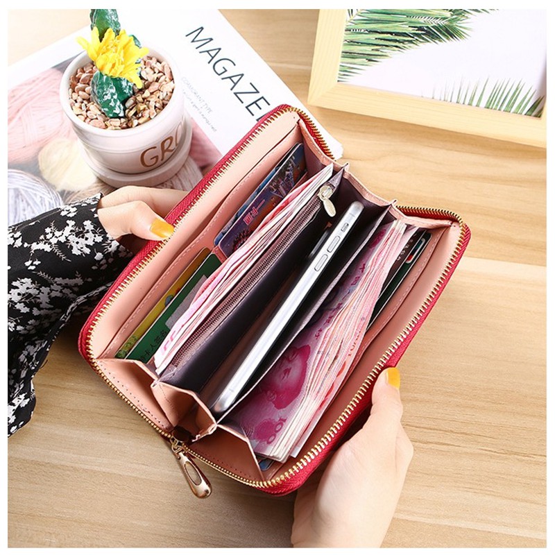 DOMPET LIPAT WANITA KARTU BESAR PANJANG KULIT FASHION WANITA CEWEK KOREA WALLET IMPORT MURAH GF689