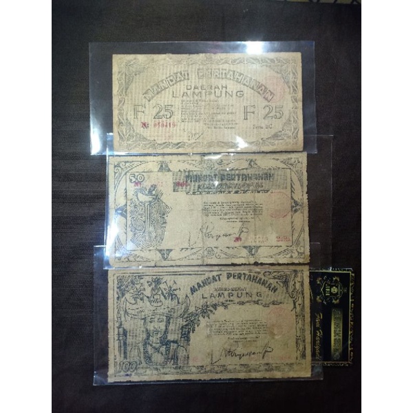 Set Orida Uang Darurat Mandat Pertahanan Lampung Pecahan 25 50 dan 100