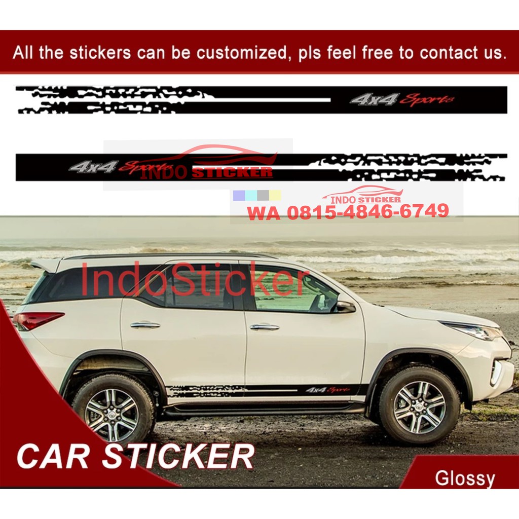 STICKER MOBIL PAJERO CUTTING STIKER MITSUBISHI PAJERO FORTUNER TERIOS STIKER 4X4 SPORTIVO Shopee Indonesia