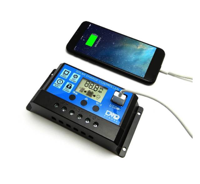 Auto Solar Charger Charge Controller 10A 12V 24V PWM Controllers LCD Dual USB 5V Output Solar Panel