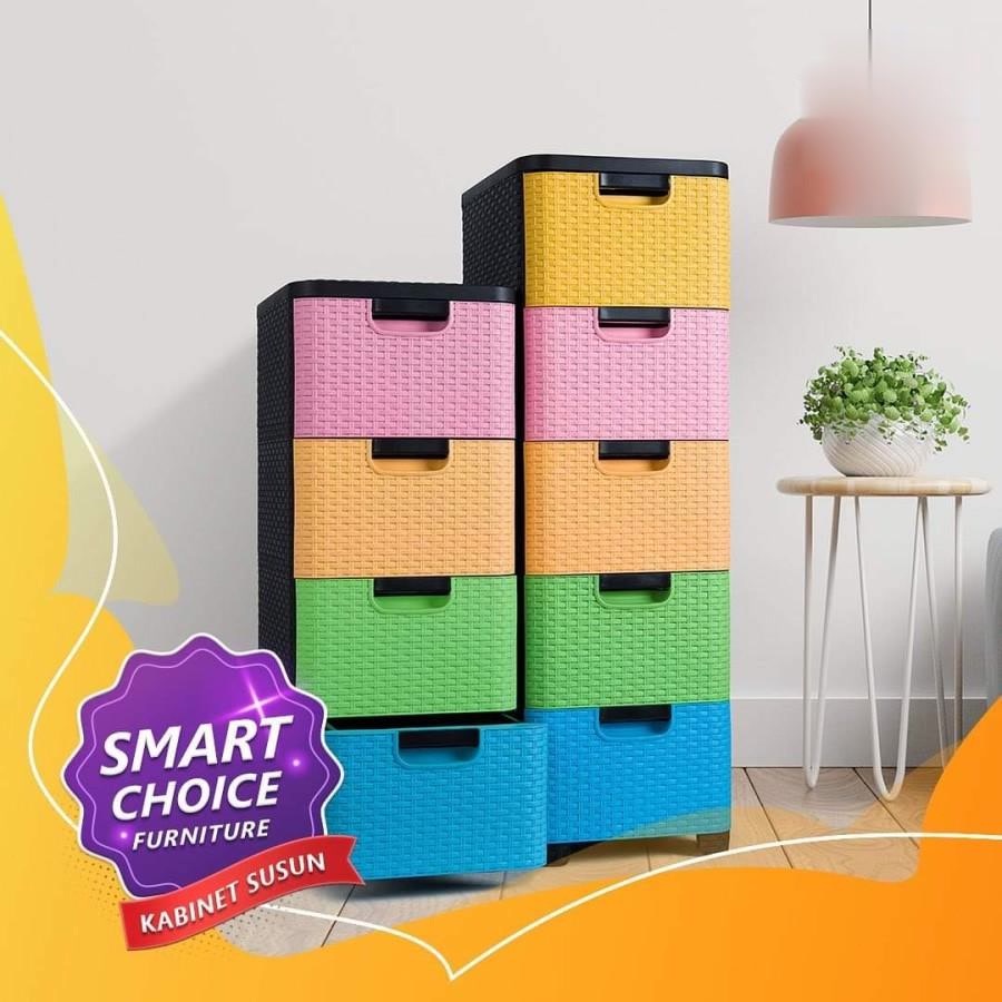 Kabinet Trivia Susun Rak Lemari Laci Cabinet Plastik Hommy Pakaian Baju Serbaguna Susun murah baru m