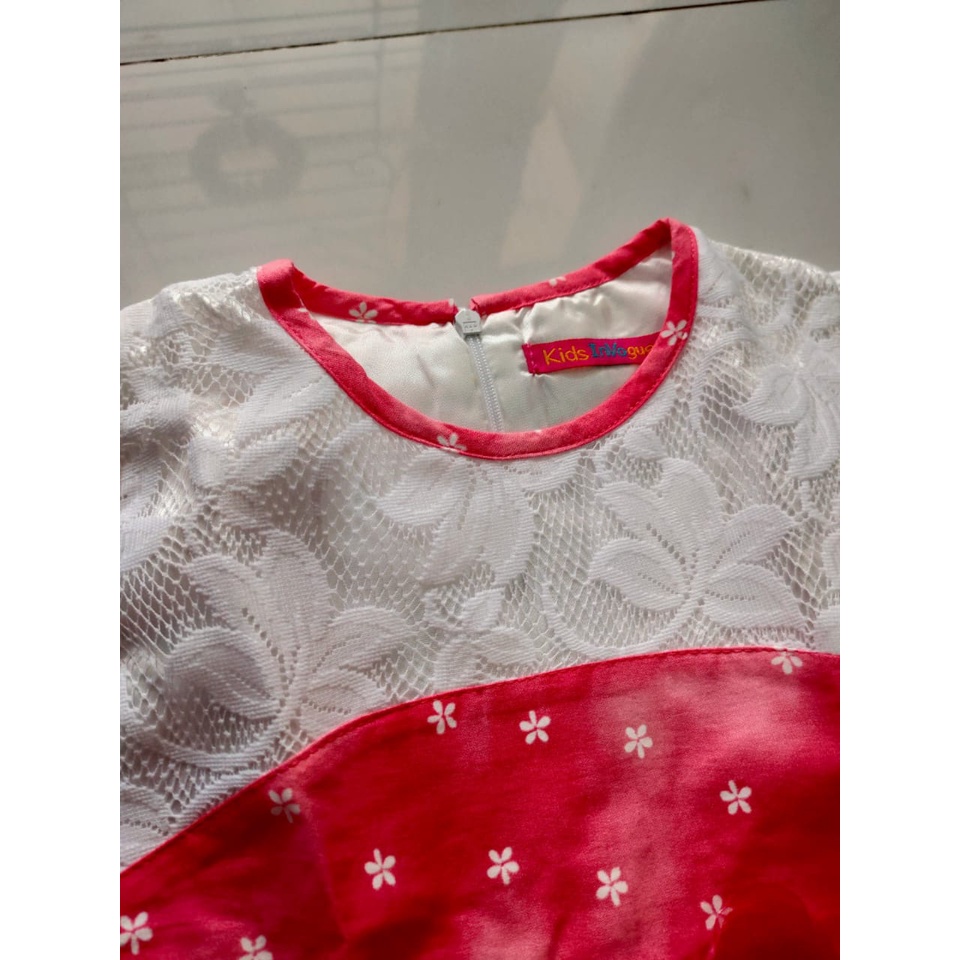 DRESS PUTIH PINK ANAK PEREMPUAN/BAJU KIDS INVOGUE/DRESS ANAK CEWE 6TH/DRESS KIDS INVOGUE/BAJU ANAK CEWE/BAJU ANAK WANITA