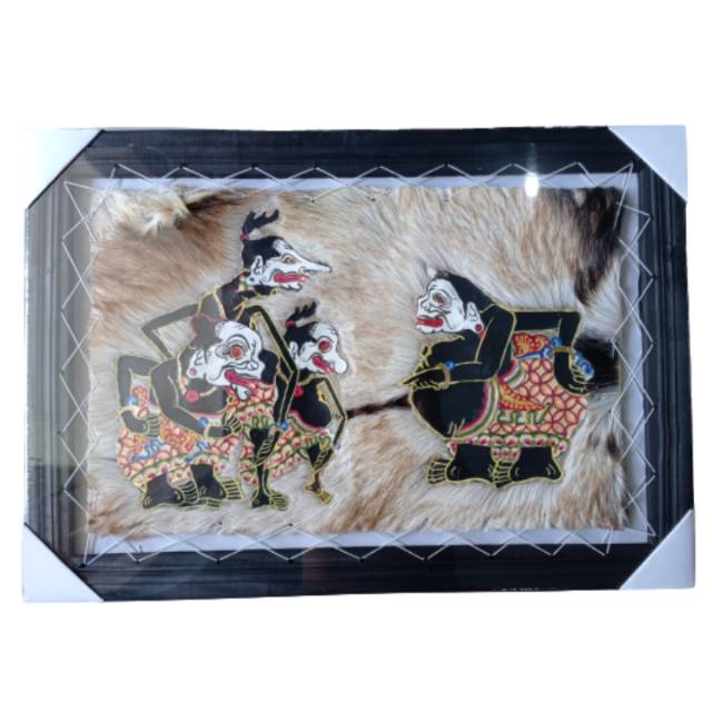 LUKISAN WAYANG KULIT PUNAKAWAN JUMBO 70x50 cm BAGONG SEMAR GARENG PETRUK - DEKORASI RUMAH MURAH