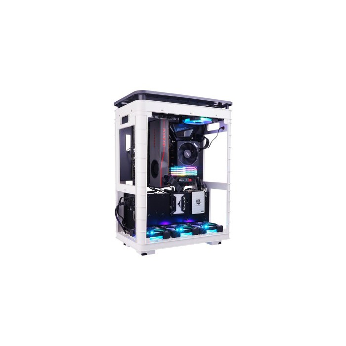 InWin ALICE Camouflage Blue Cloth - Grey Top - ATX gaming case