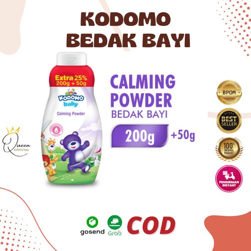 KODOMO Baby Powder Ungu - Calming Powder Bedak Bayi Violet Botol 200+50GR