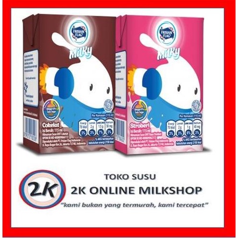 

BAYAR DITEMPAT FRISIAN FLAG MILKY UHT 115 ML COKLAT / STRAWBERRY (KARTONAN) - Coklat