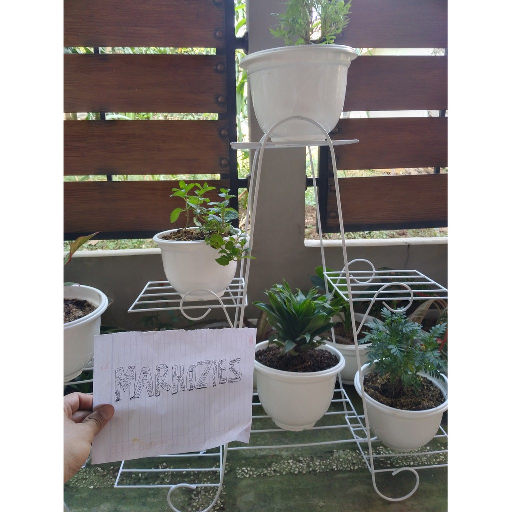 Rak Bunga Minimalis  Putih