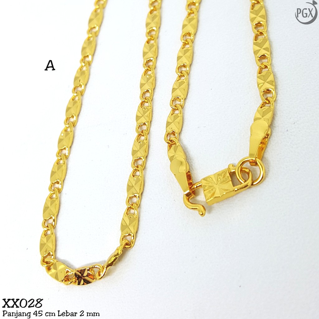 PGX Kalung Pria Wanita Xuping Perhiasan Lapis Emas Aksesoris Fashion Premium - XX028