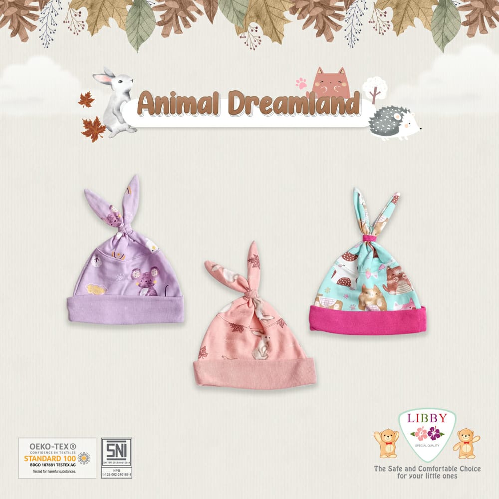 Libby Topi Kelinci 1 pcs - Topi Bayi Island Explorer-2