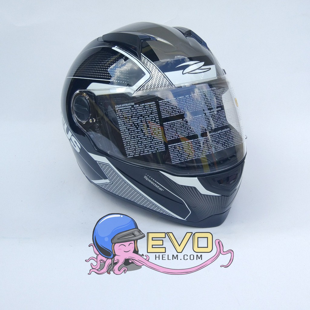 HELM ZEUS FULL FACE HELM ZEUS FULL FACE HELM ZEUS ZS - 811 BLACK AL6  GREY - FREE SMOKE VISOR ZEUS ORIGINAL ( ONGKIR 2KG )