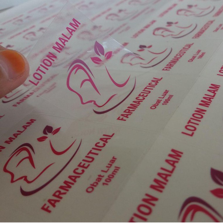 

LABEL STIKER TRANSPARAN A3 MURAH FREE CUTTING DAN DESAIN