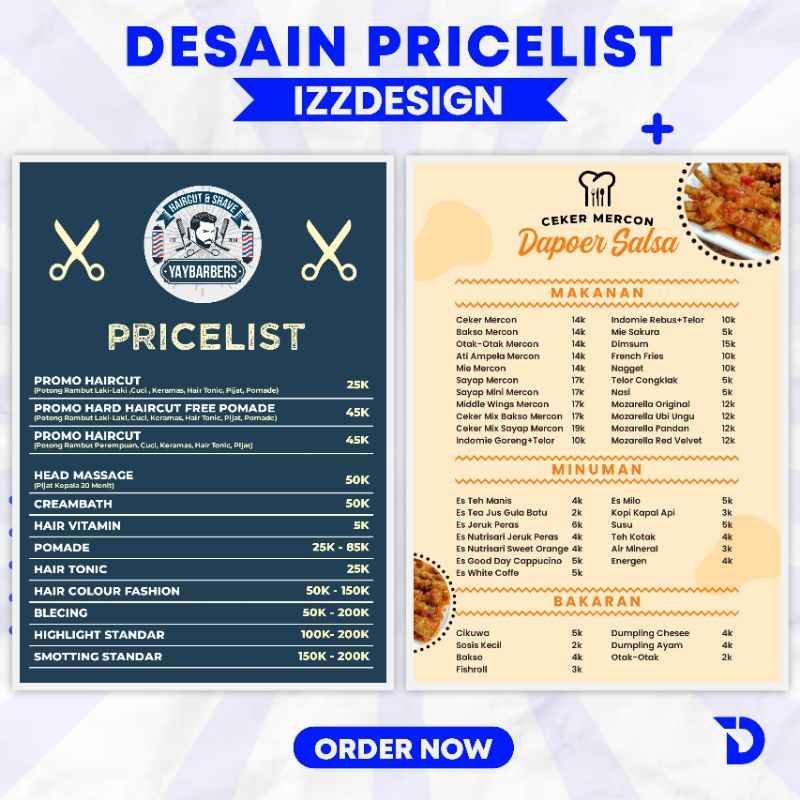 Jual Jasa Desain Daftar Harga | Jasa Desain Price List | Jasa Pembuatan