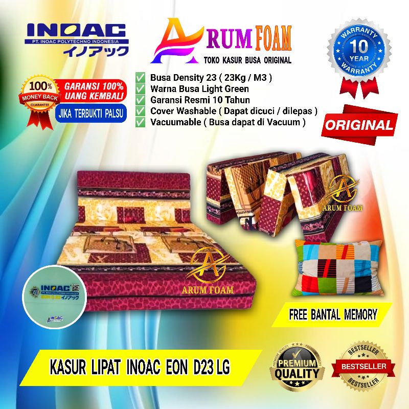 KASUR BUSA LIPAT INOAC EON LG D23 JUMBO ORIGINAL. TEBAL 25Cm & 30Cm. GARANSI 10 TAHUN