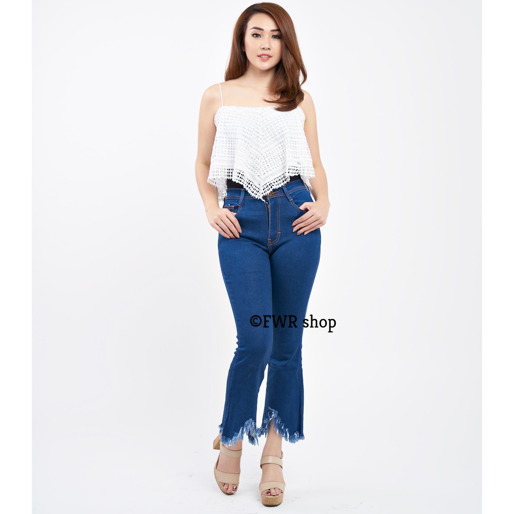 FWR - Celana jeans wanita cewek celana highwaist hw cutbray 7/9 4950