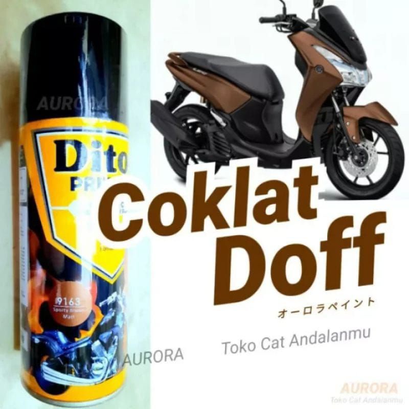 Pilok Pylox Cat Semprot Diton Premium Sporty Brown Matt 9163 Coklat Dop Dof Doff Paint 400ml