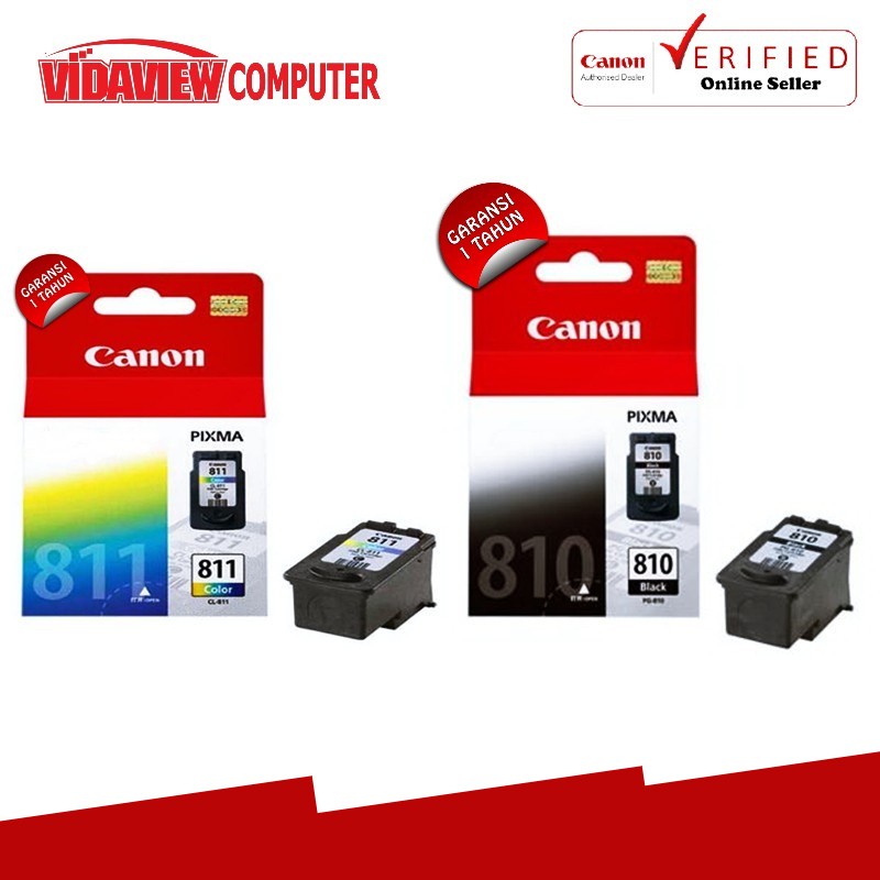 CATRIDGE CANON 810 BLACK &amp; 811 COLOR ORIGINAL UNTUK PRINTER CANON (iP2770 / iP2771 / MP237 / MP245 / MP258 / MP268. MP276 / MP287 / MP486 MP496 / MP497 MX328. MX338 / MX347 / MX357 / MX366 / MX416.)