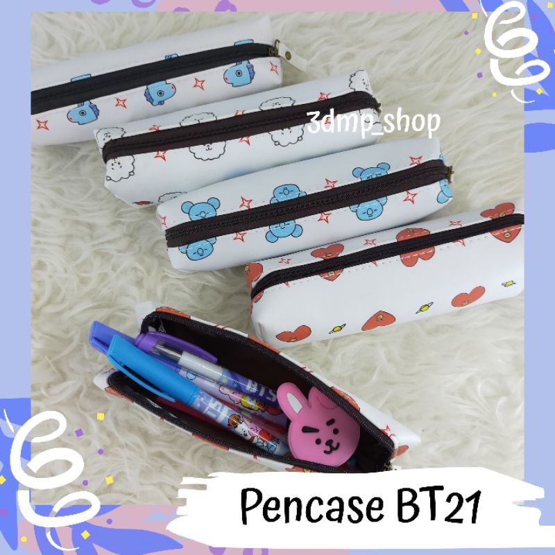 Pencase tempat kotak pensil pencilcase bt21 tata koya mang rj