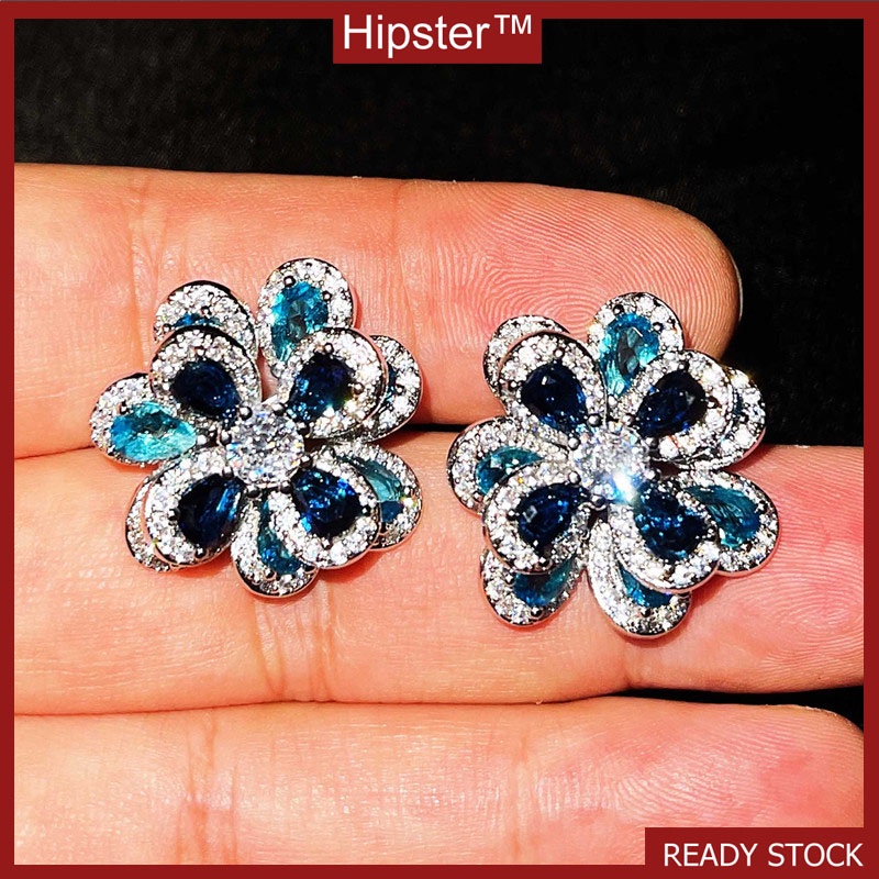 Simple Graceful Exquisite Fashion Three-Dimensional Camellia Ear Studs