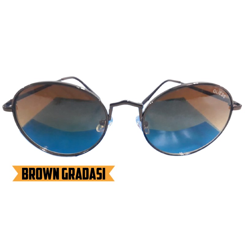 Kacamata Hitam Pria Wanita Kacamata Fashion  Kaca mata Round Sunglasses Unisex Kacmata Anti Silau