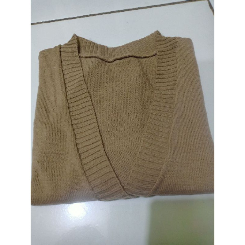 cardigan rajut/crop milenia/rajut bailey-mocca