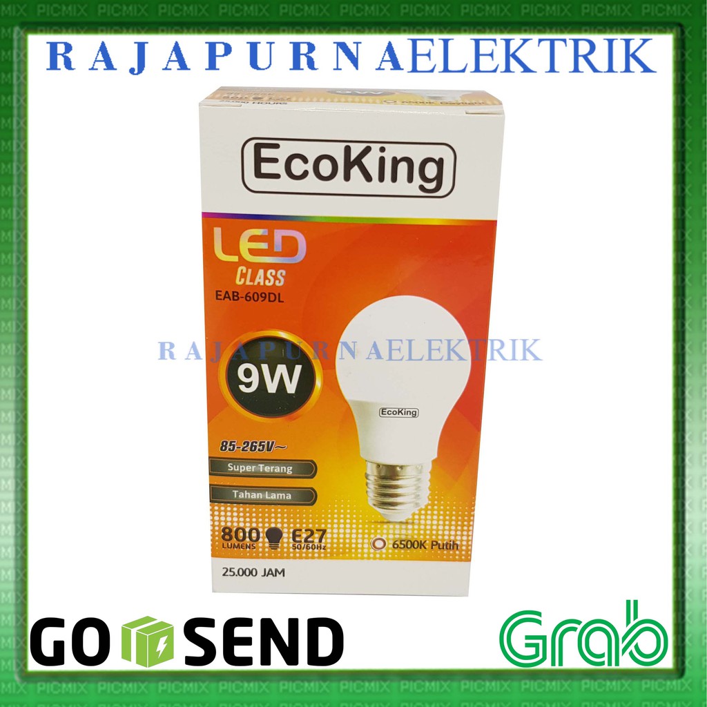 LAMPU LED 9W - 9 watt ECOKING SUPER TERANG - TAHAN LAMA (PAKET 10Pcs)