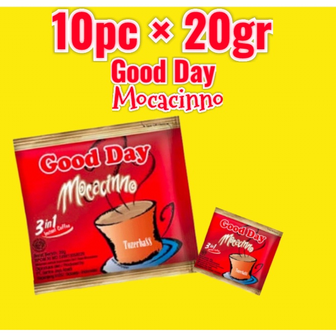 

Kopi good day mocacinno 3in1 instant coffe kemasan 10pc×20gr