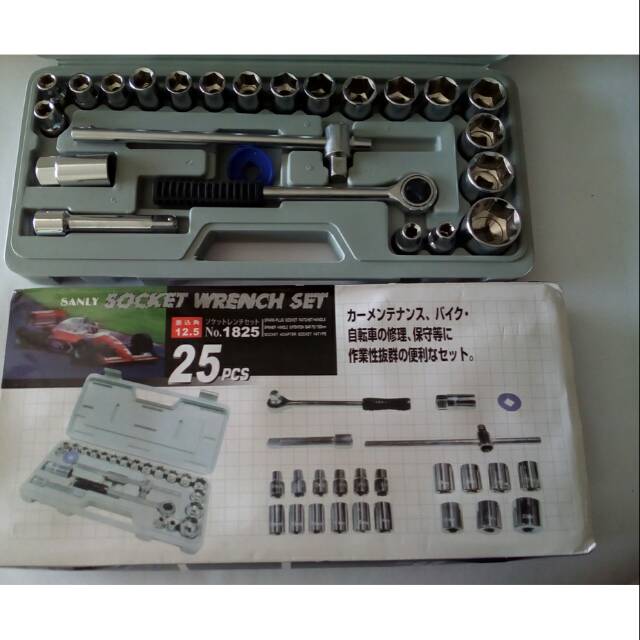 KUNCI SOCK ISI 25PCS/KUNCI SOCK SET BOX ISI 25pcs/Kunci Sok 25 Pcs / Kunci Sock Set 25 Pcs / Socket Wrench Set 25 Pcs