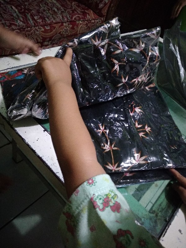 Batik Couple Keluarga Gamis M L Xl Xxl Xxxl Motif Kipas