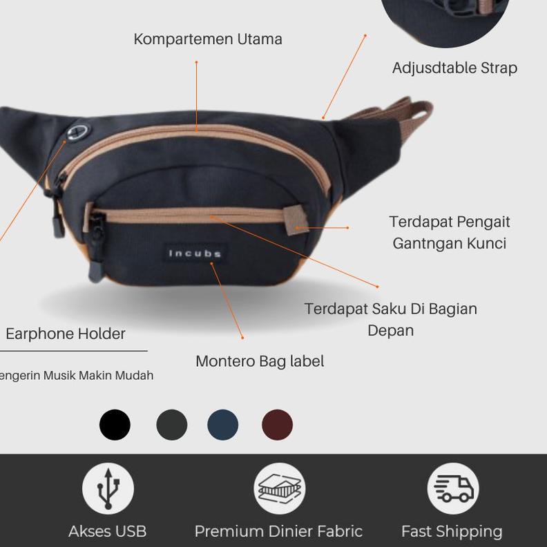 ✺ Tas Slempang Kecil Waistbag Pria Tas Selempang Pria Kecil Murah Keren ♤