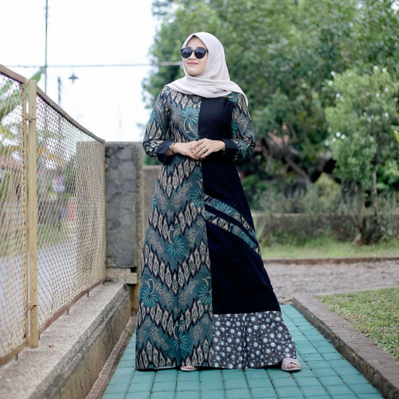 COUPLE BATIK TOYOBO JUMBO LD 110 120 CANTIK BUSUI SARIMBIT JUMBO MAXI DRESS MEGA MENDUNG HIJAU BOTOL MAROON NAVY-GAMIS MOSCREP MEGA I