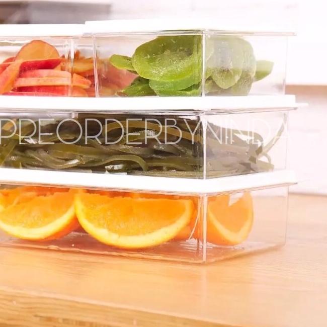 ✼ [] Kotak Penyimpanan Makanan Kulkas PET Food Storage Fridge Organizer - Kotak Penyimpanan Sayur - 