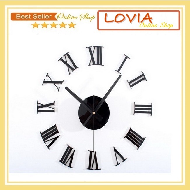 DIY Jam Dinding Tempel Analog Ukuran Besar Model Romawi