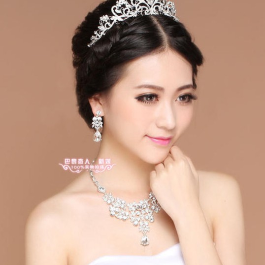 [READY STOCK] ANTING SET KALUNG PENGANTIN AKSESORIS WEDDING MODERN KAP013