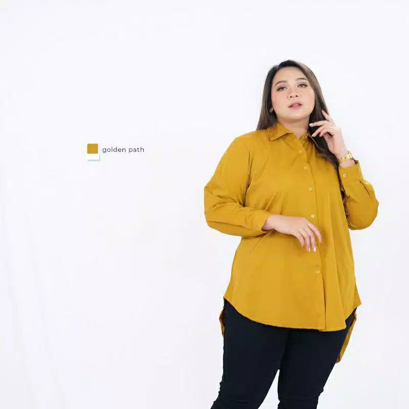 BIGISSIMO ARELLE KEMEJA - atasan jumbo bigsize oversize (GOLDEN PATH)