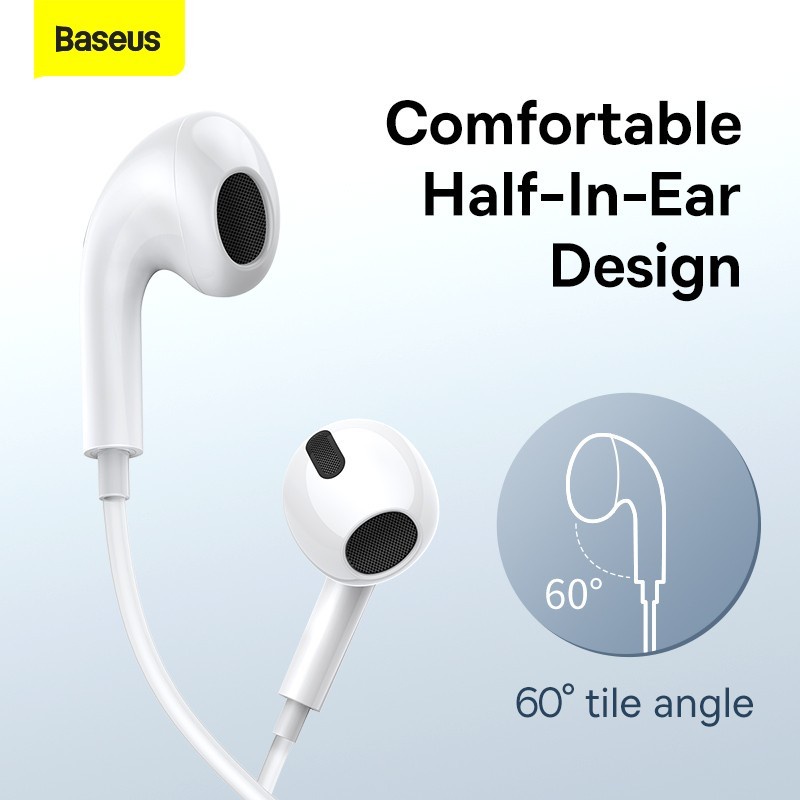 Baseus Original Encok C17 Headset TYPE C Earphone Wired With Microphone Mic Tipe C Ori Kabel for XiaoMi Oppo Huawei Handsfree