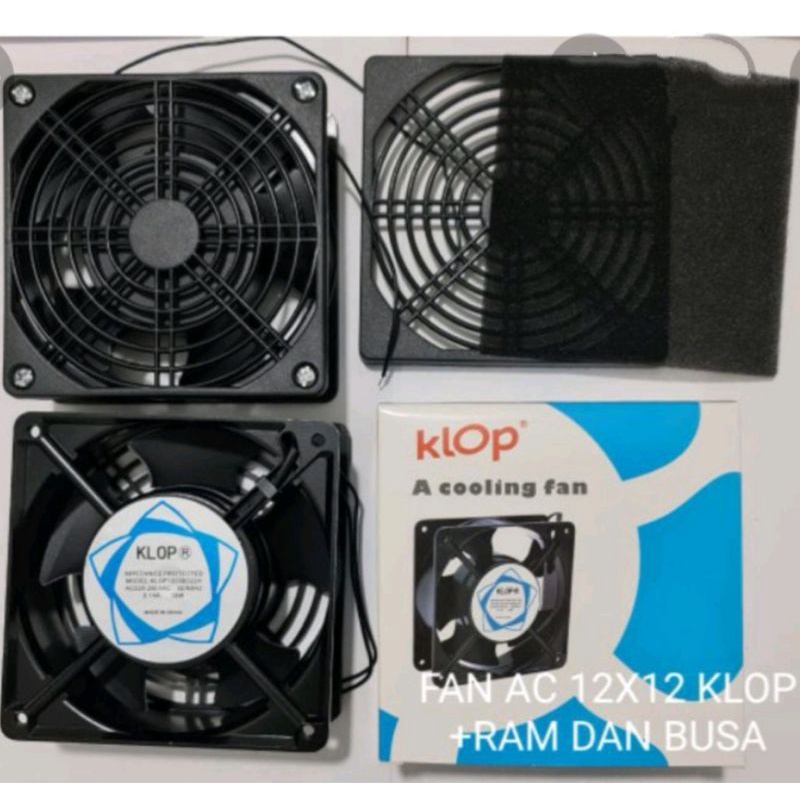 kipas angin pendingin - cooling fan besi besar 12 x 12cm ac 220 v power