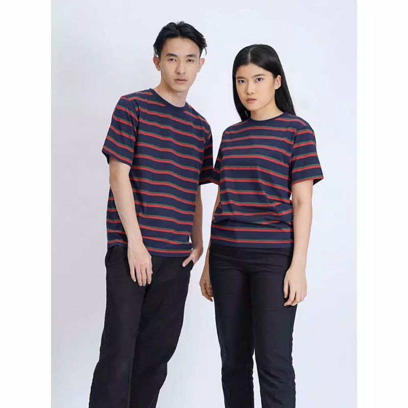 Kaos Stripe Vintage 3 Line Series Motif 3 Warna Cotton Premium 24s