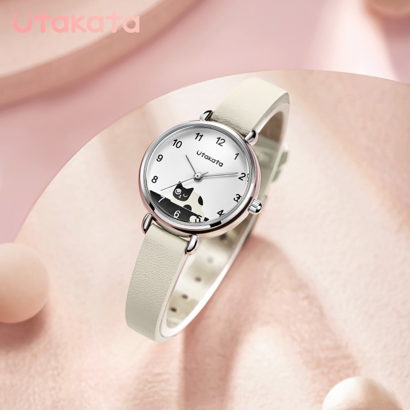 UTAKATA A0006 Jam Tangan Wanita Analog Tali Kulit WATCHKITE WKOS