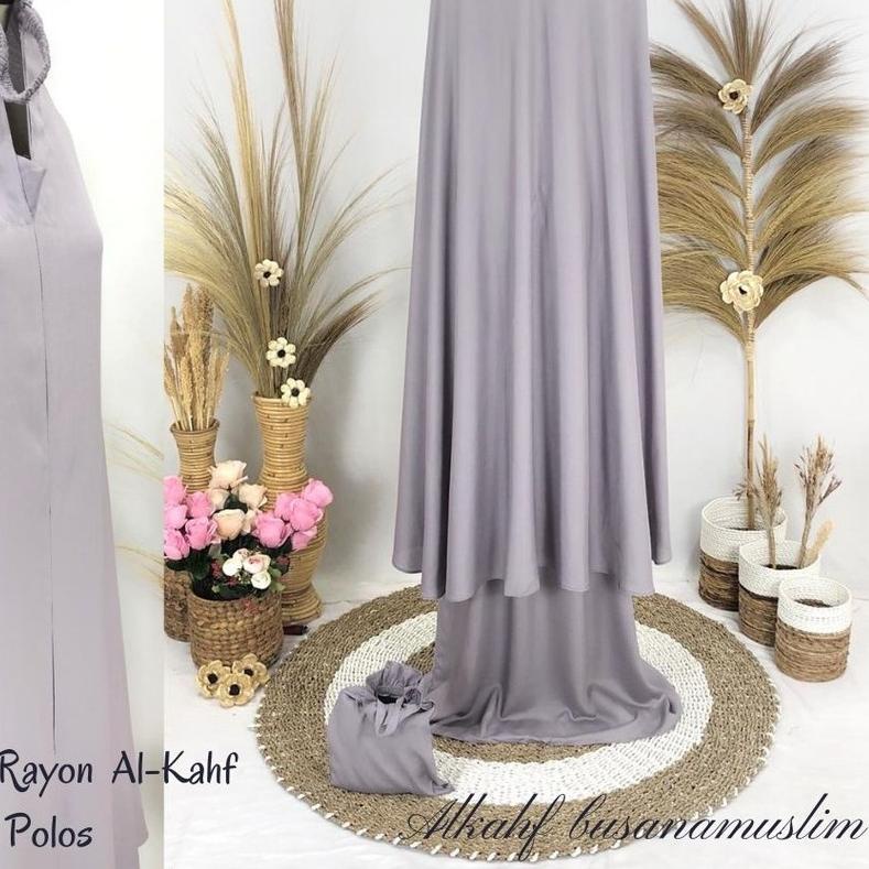 ✪ Mukena Dewasa Katun Rayon Polos JUMBO Model Al-Kahf ♢