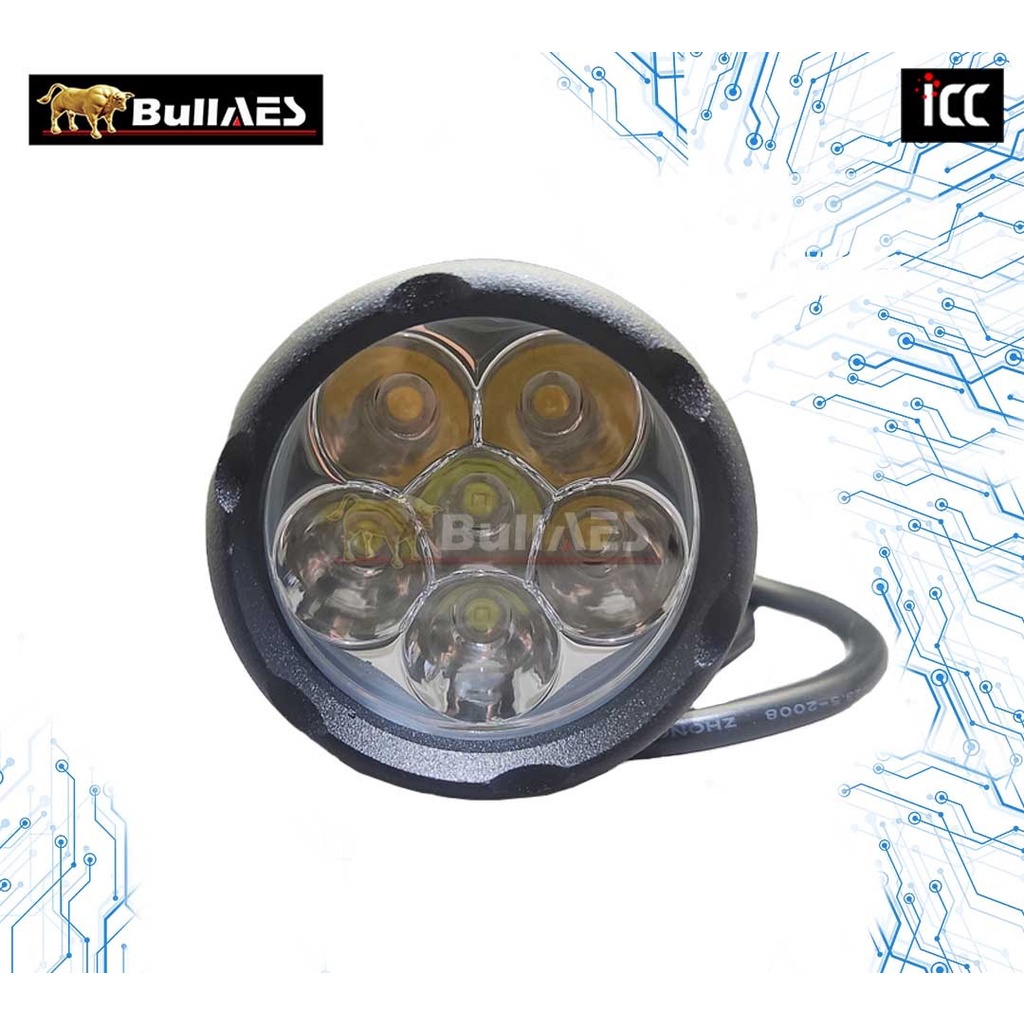 Lampu Tembak 6 Mata 60 Watt  Led Sorot tipe F6X 2 warna Putih kuning  AES-2633-AD